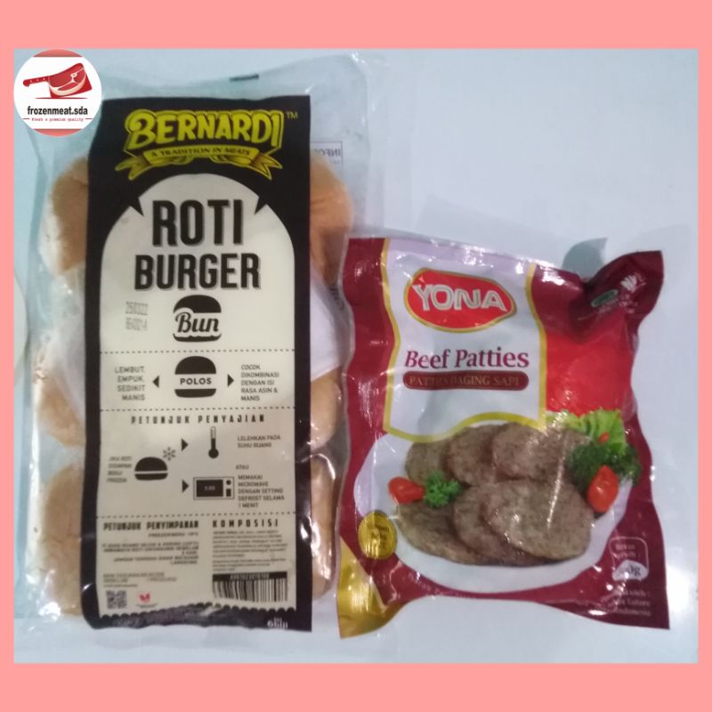 

Paket Roti Burger Polos Bernardi & Beef Patties YONA frozenmeat.sda