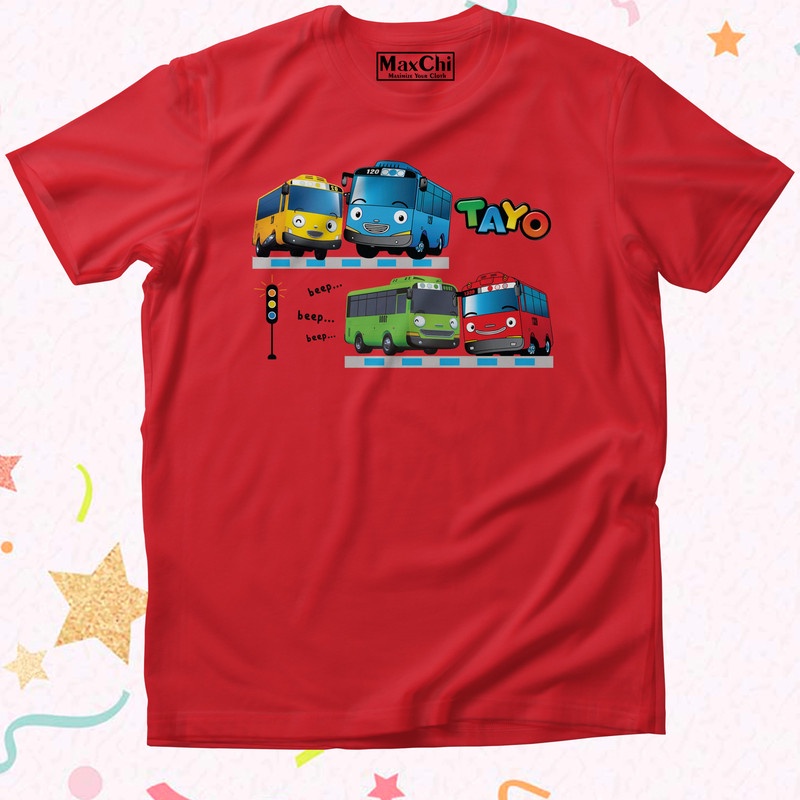 [MaxChi] Kaos Anak Remaja Dewasa Tayo Beep Merah