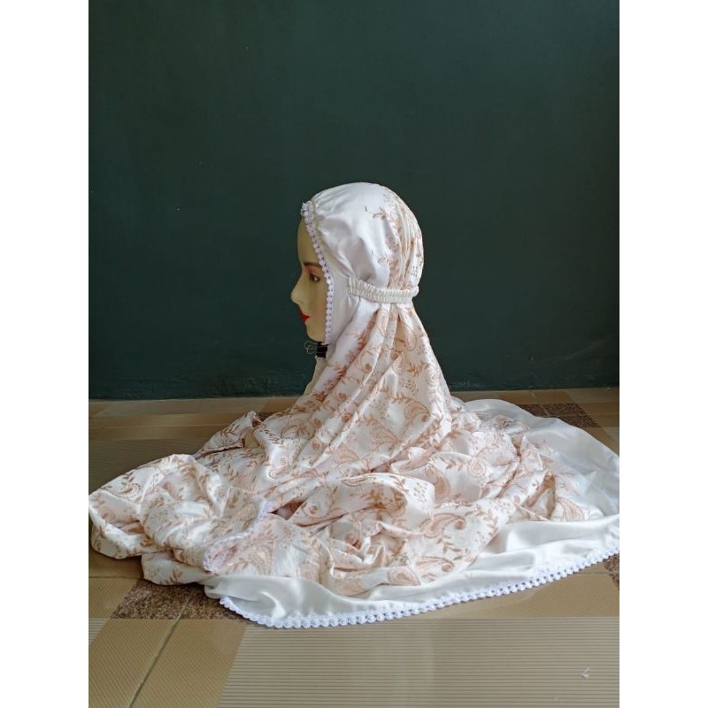 Capung Mukena Terusan Lajuran Sutra Jepang /Sutjep ORI Polos