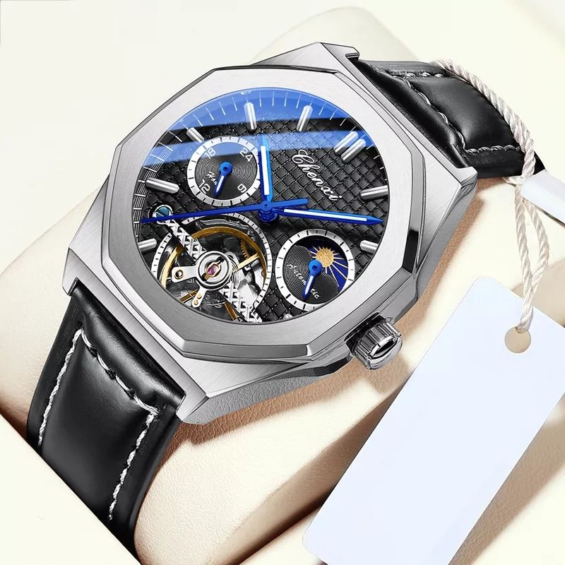 Jam Tangan Chenxi Oak Moon Phase Tourbillon Open Heart Automatic All Chrono Active