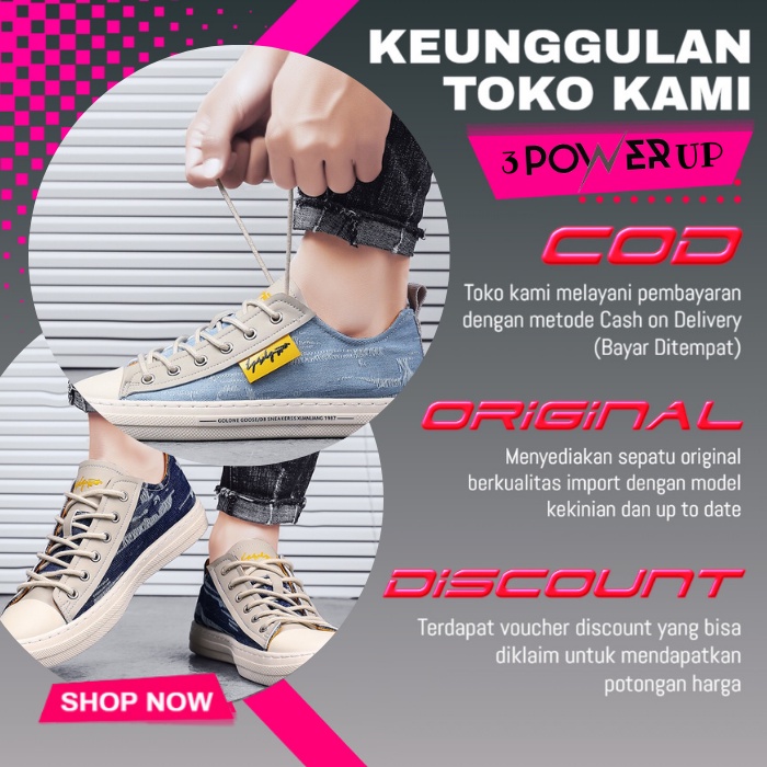 Sepatu Sneaker Pria Import Sneakers Cowo GOLONE Db-87 Overgrip Cassual Shoes Sneker Kasual Santai SP20-7