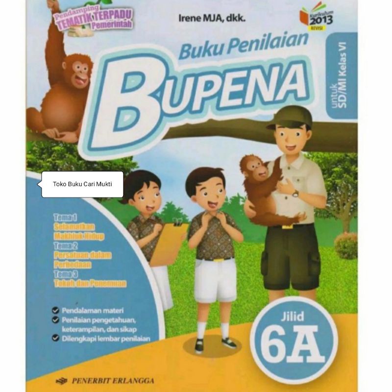 Jual Buku Bupena ( Bk Penilaian ) Kelas 6 SD/MI 6A Kurikulum 2013 ...