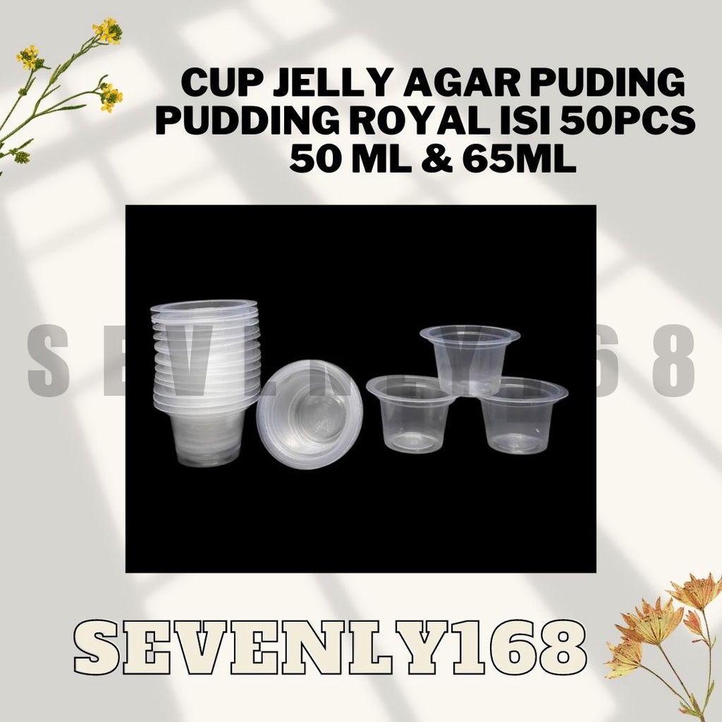 Jual Cup Jelly Agar Puding Pudding Royal Isi 50pcs Gelas Plastik Ice Cream Puding 50 Ml And 65ml 8332