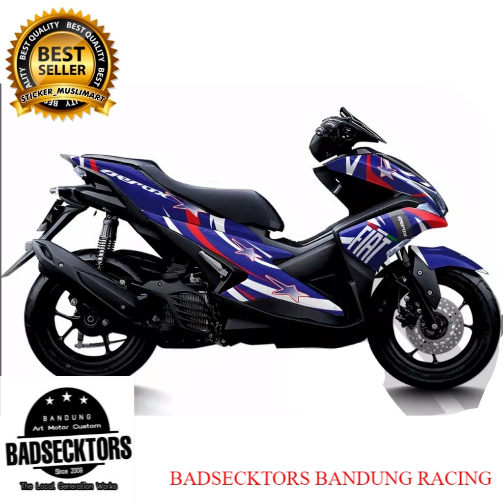 Decal Motor Aerox livery fiat biru keren
