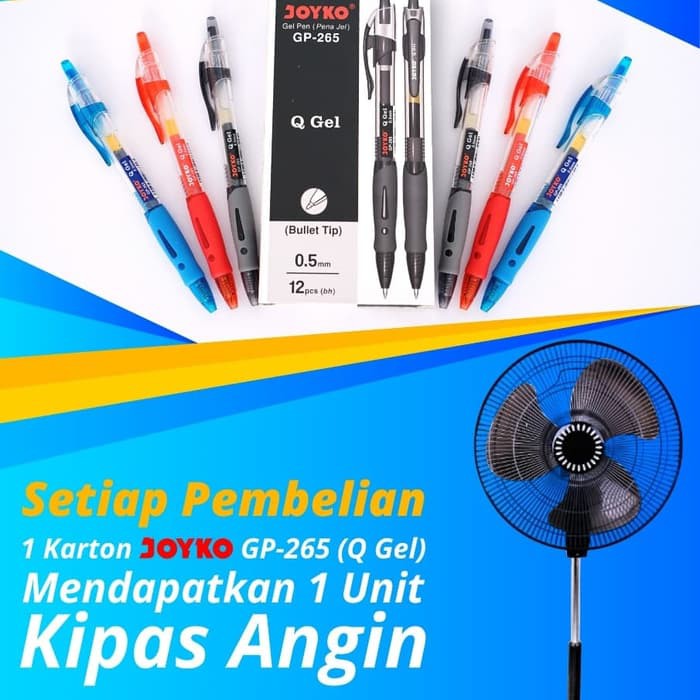 

Pulpen gel cetak cetek JOYKO GP 265 Q-GEL promo murah abis