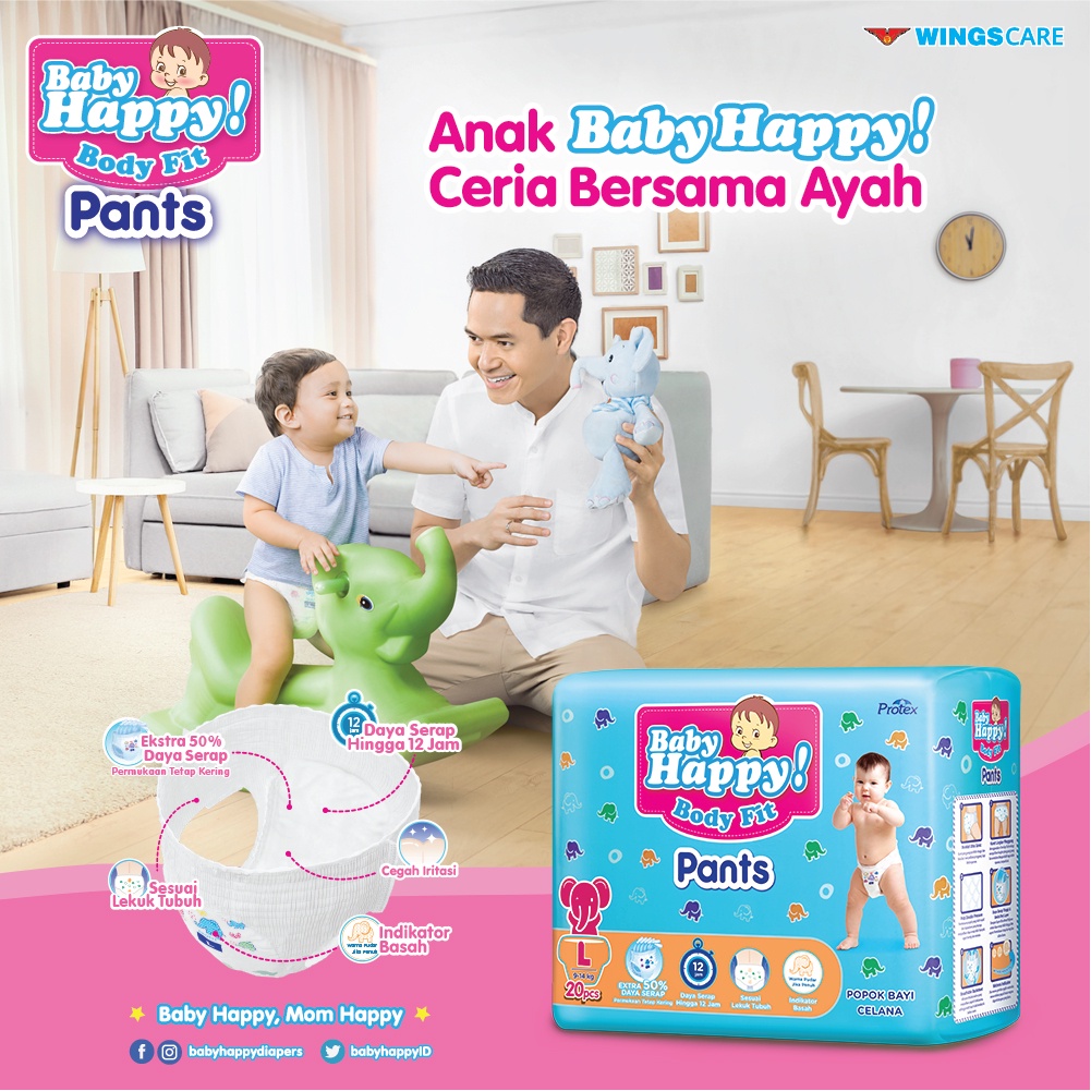 Baby Happy Pants XL26 - Baby Happy Popok Celana XL 26