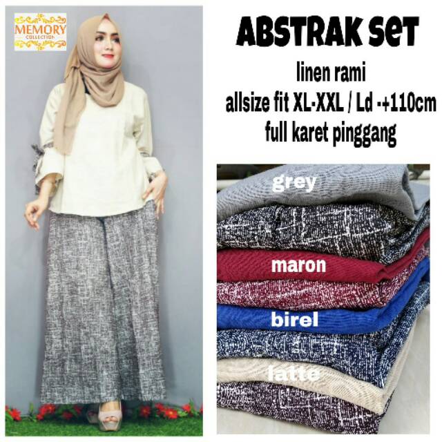 Abstrak set / abstrak kulot set (atasan+bawahan)