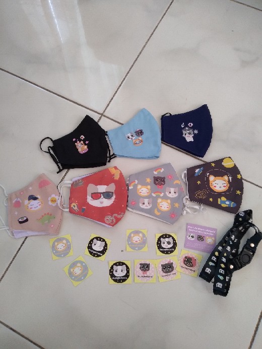 Masker Bordir Dua Lapis Ada Tempat Tisu (22x13cm)