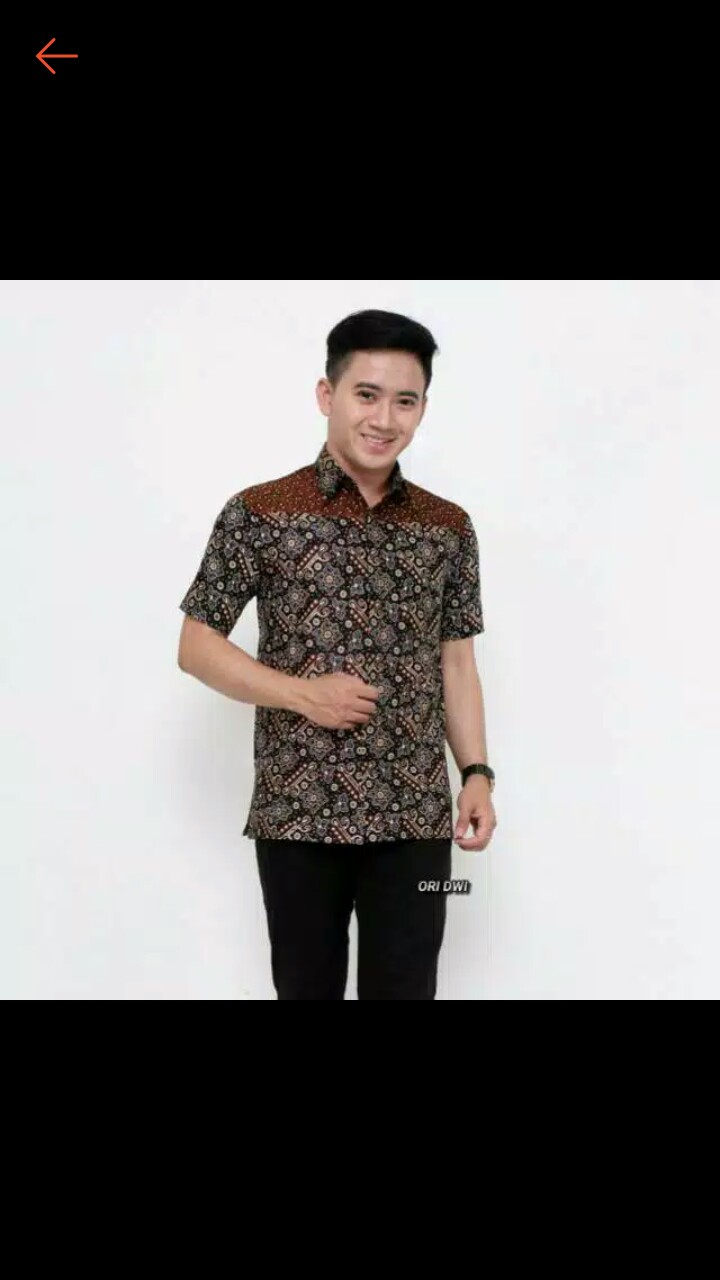 Kemeja Batik Hrb026 Hem Lengan Pendek Motif Abstrak
