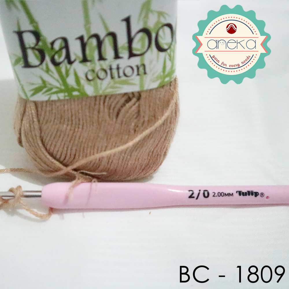 Benang Rajut Katun Bambu / Bamboo Cotton Yarn 2 - 1809 Krem Sedang