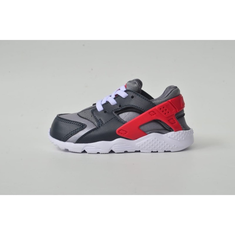 NIKE HUARACHE KIDS  METALLIC GREY / BLACK / WHITE RED