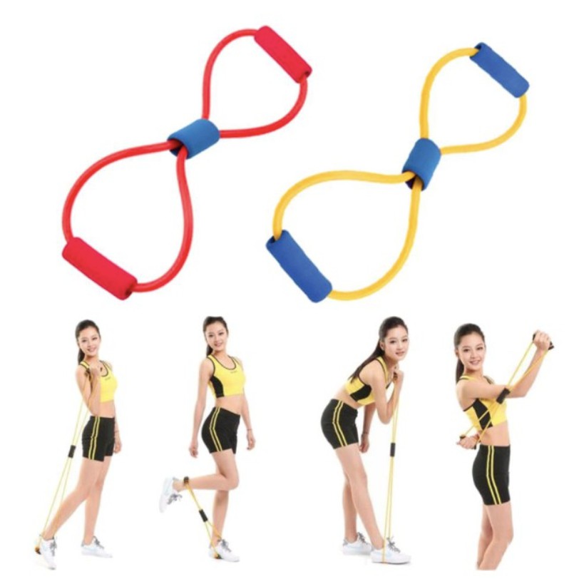 DuaWarna Tali Elastis Yoga Bantu Otot Elastic Band Gym Fitness Pilates Stretch Rope Olahraga TY003-7
