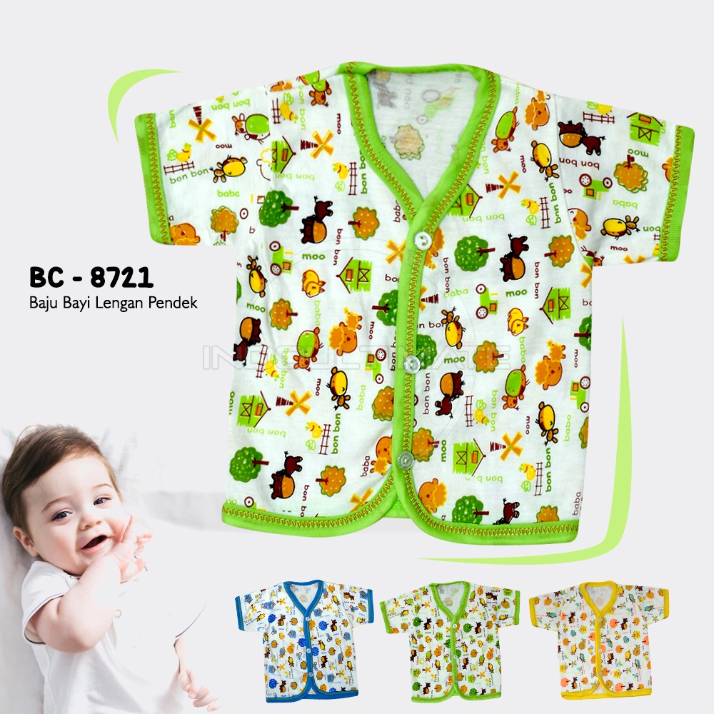 Atasan Baju Bayi Baru lahir Baju Bayi Lengan Pendek SNI BC-8721 Pakaian Baju Tidur Bayi Baju Harian Bayi Baju Atasan Bayi Laki-Laki Perempuan Kaos Bayi Newborn Pakaian Bayi Cewek Cowok