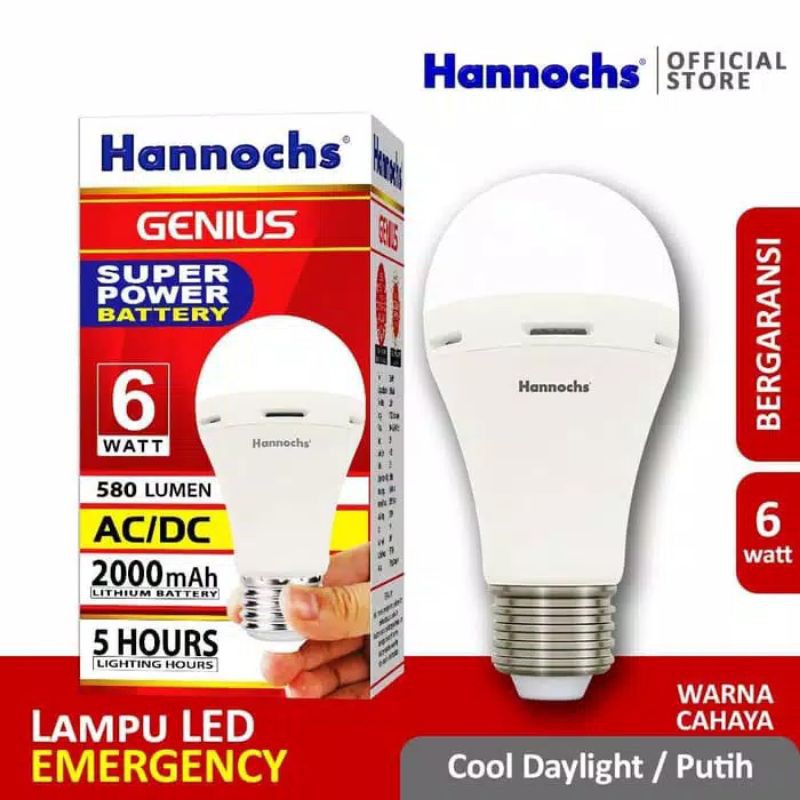Lampu LED Emergency Hannochs Genius 6 Watt