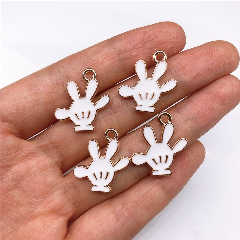 4pcs Liontin Bentuk Telapak Tangan Kartun Bahan Alloy Untuk Membuat Perhiasan Charms