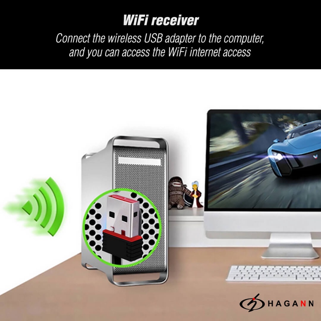 USB WiFi Mini Adapter Wireless Receiver Dongle Wifi PC Laptop Komputer 150Mbps Donggle Wi-Fi External