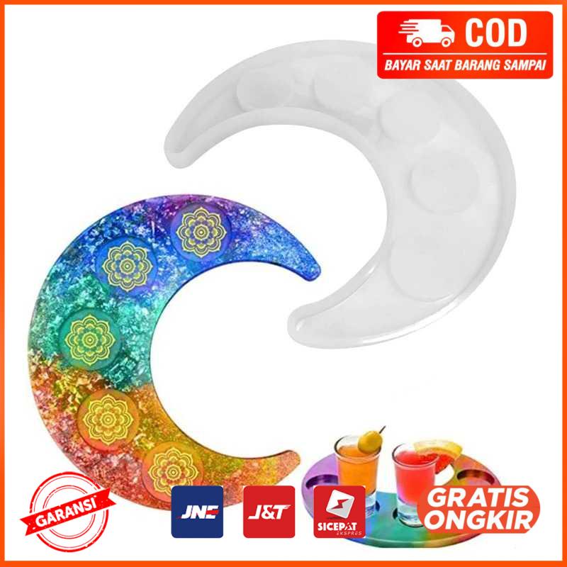 Cetakan Tempat Lilin Resin Silicone Mold Model Bulan 5042