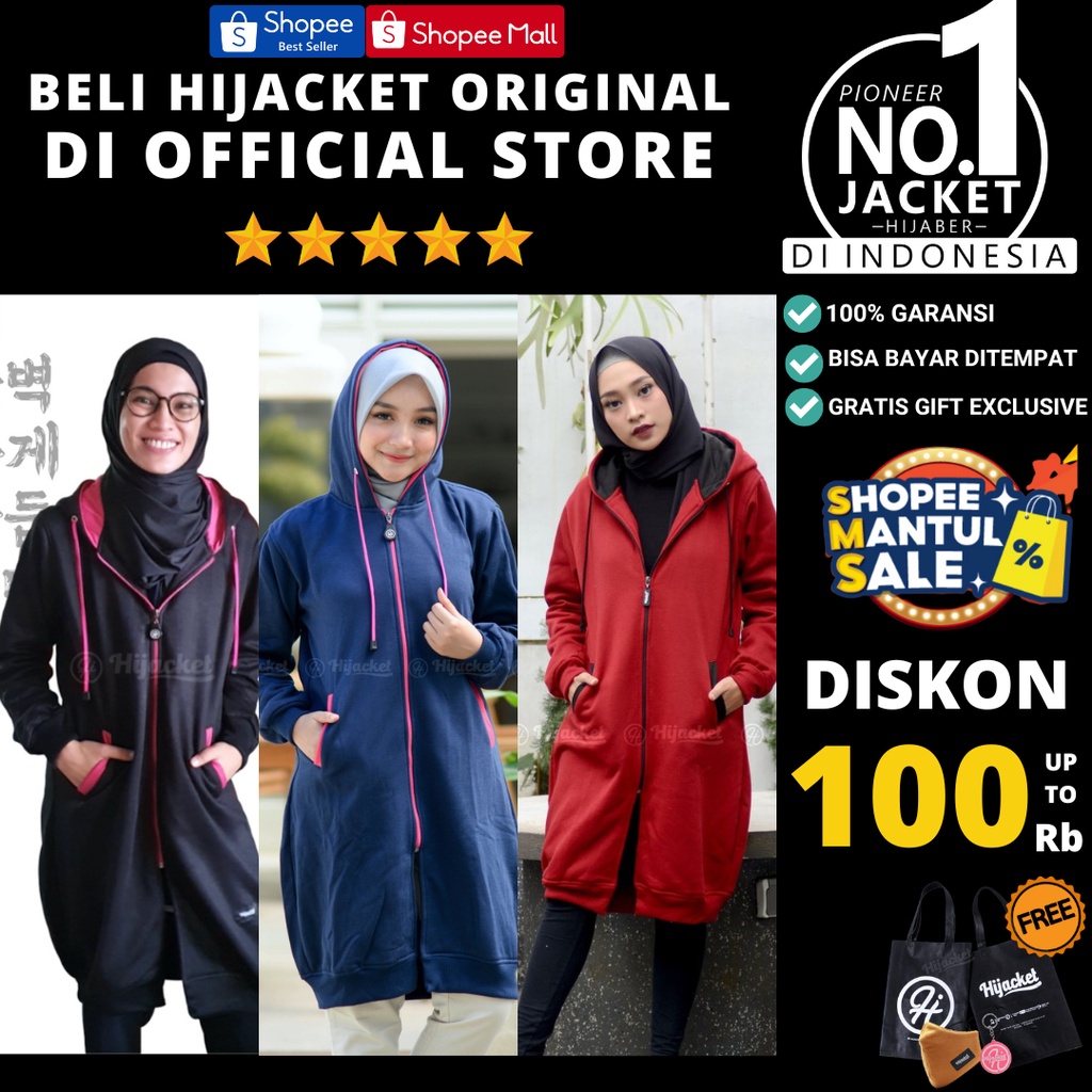 ✅BEST SELLER✅ Hijacket BASIC Original Jacket Hijaber Jaket Wanita Muslimah Azmi Hijab Hijaket