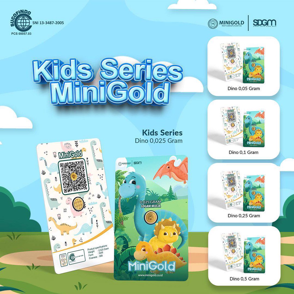 Emas MiniGold 0.025 gram Gift Series (Dinosaurus, Lion)