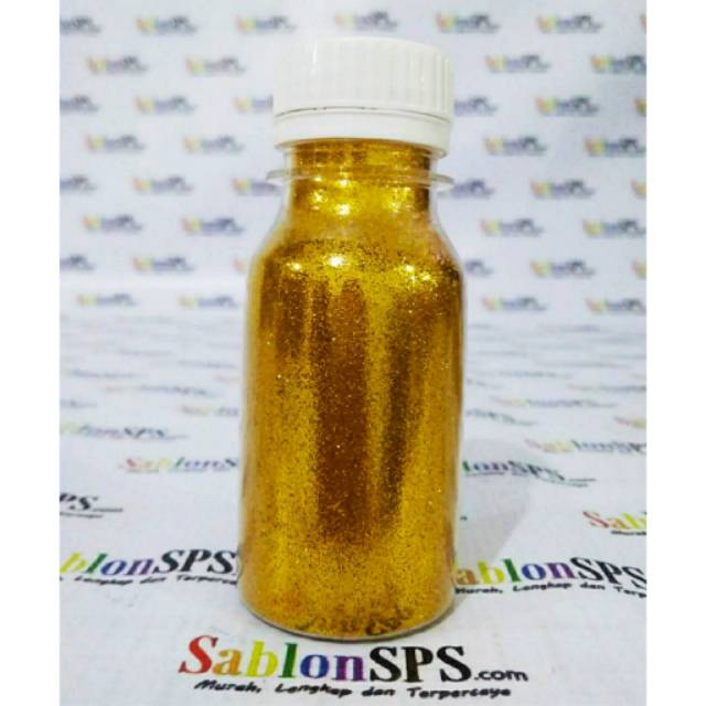 Bubuk Gliter Emas / Gold Glitter Powder 50gr Botol