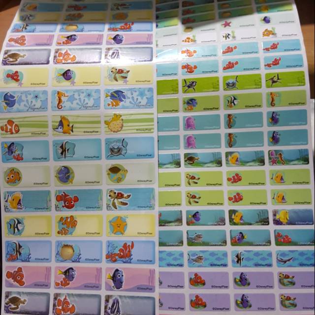 

label nama ORI PREMIUM FINDING NEMO SIZE S DAN M