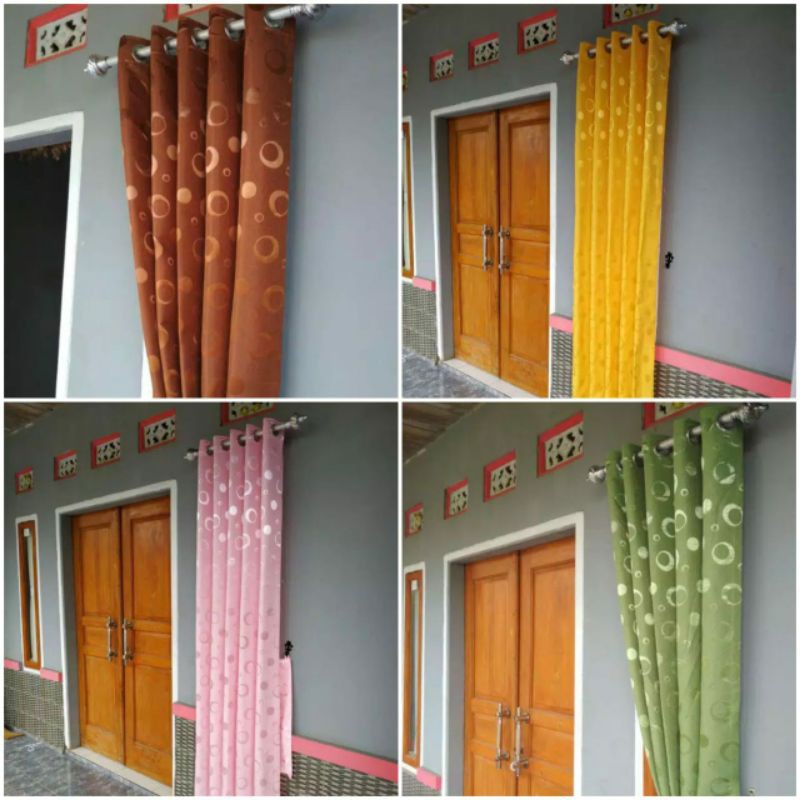 gorden motip bonita bulat bulat tinggi 150cm-200cm lebar 50-100cm gorden jendela pintu