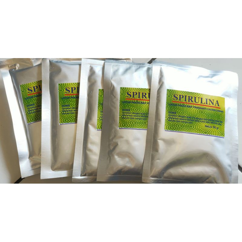 Spirulina 50gram pelet pakan ikan burayak guppy