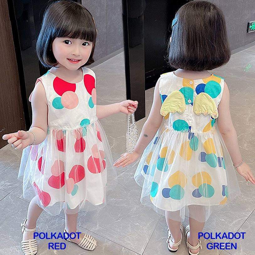 Dress Anak Perempuan Cute Wings Polkadot