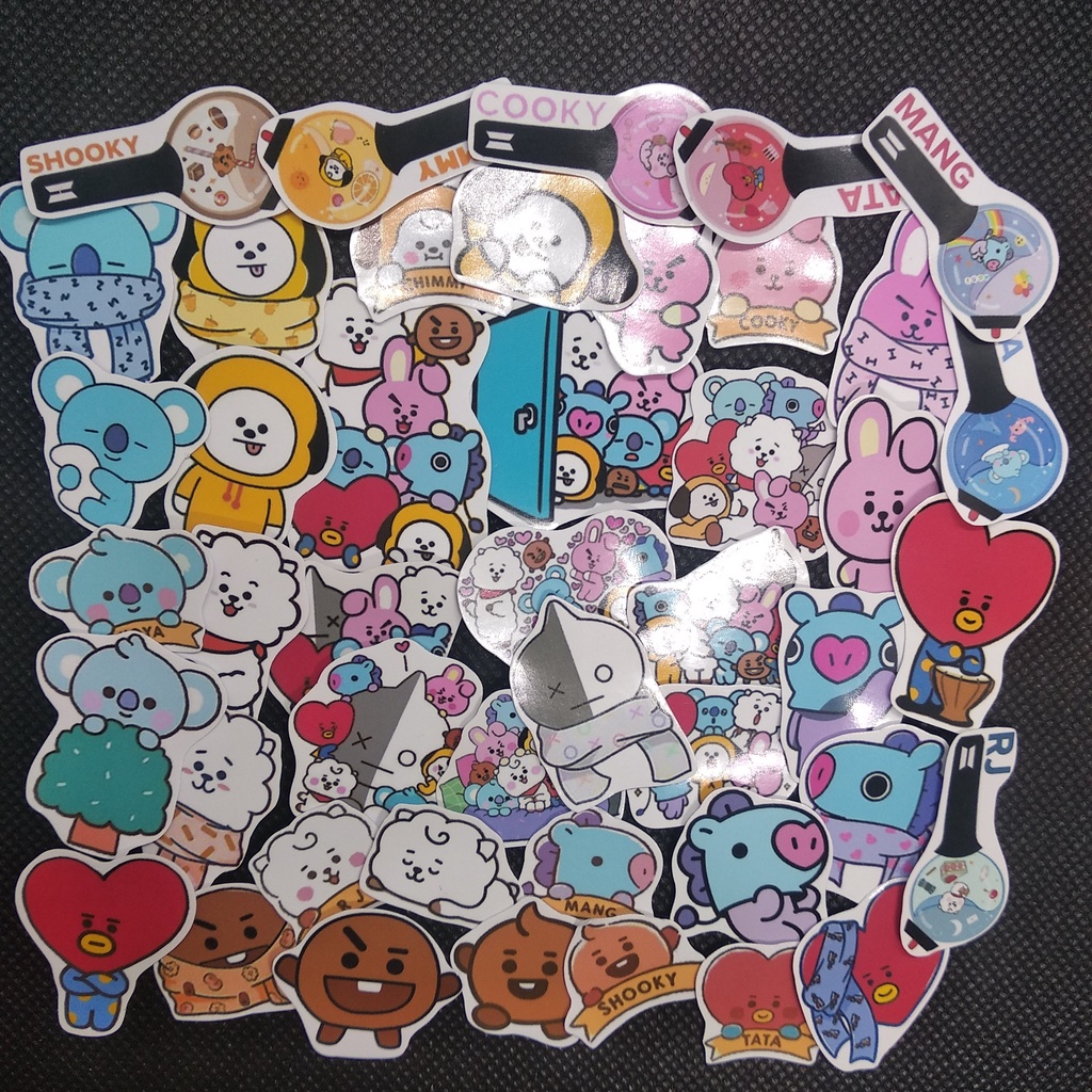 

45 pc STIKER TEMA BT21 (uk S) | STICKER GLOSSY AESTHETIC | STICKER TUMBLR | STIKER HP | STIKER LAPTOP | STIKER LUCU