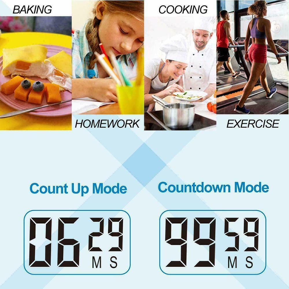 Populer 1PC Timer Dapur Mode Besar Alarm Up Alat Masak Rumah Kitchen Clock Stopwatch Count-Down Up