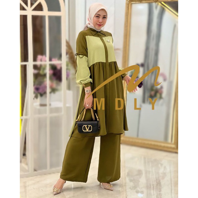 Gamis Stelan Wanita Rania Set By Mdly 3019