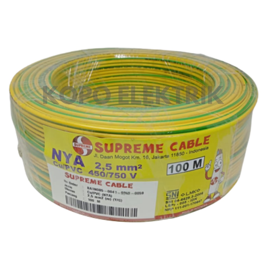 Kabel NYA Supreme 2.5mm Panjang 100 Meter