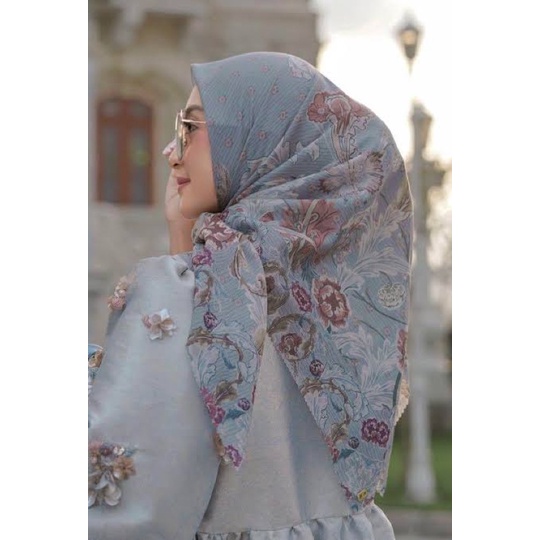 Buttonscarves Royale Blue Jeans Satin Preloved