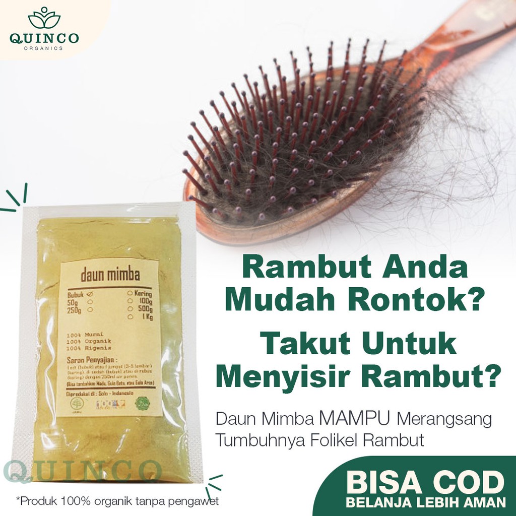 Tanaman herbal obat anti ketombe jerawat kutu rambut R34 DAUN MIMBA naeem neem bubuk 100gr ORGANIK
