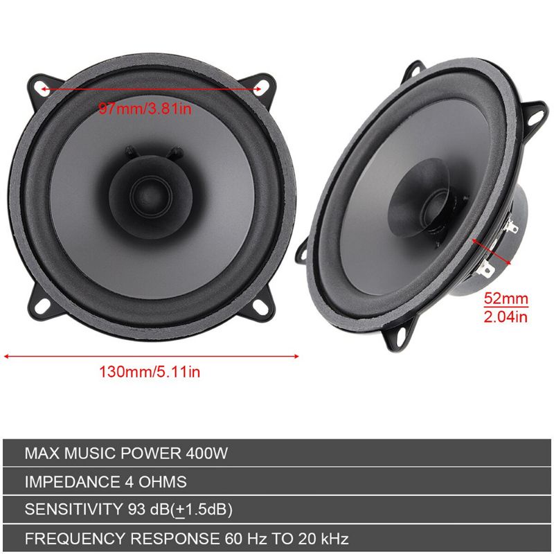 SPEAKER MOBIL 5 INCH 400WATT HIFI LOUDSPEAKER DUAL CONE TS-501 CAR SPEAKER