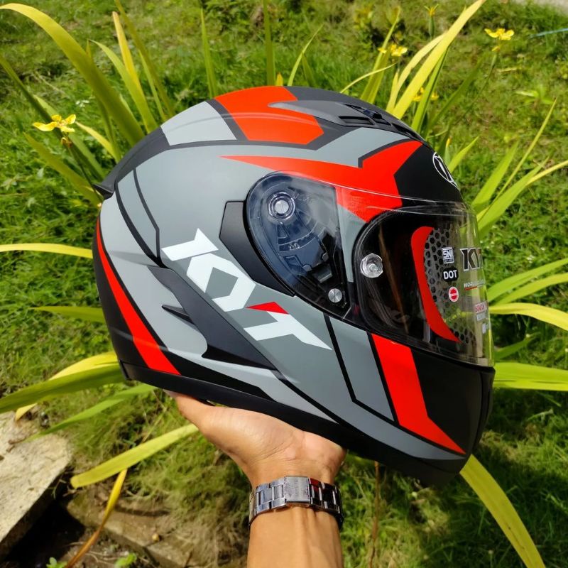 Jual Kyt Falcon Fr Raid Black Matt Red Fluo Original Helm Touring Kyt