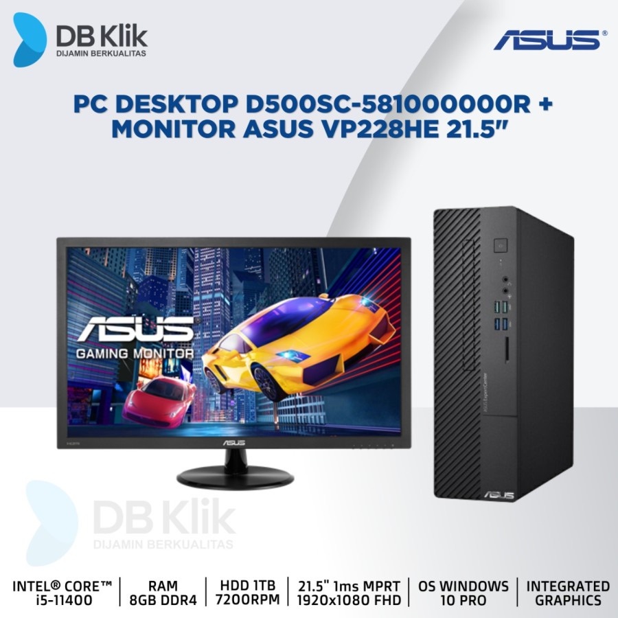 Jual Pc Desktop Asus D500sc r I5 8gb 1tb Nodvd W10 Pro 21 5 Shopee Indonesia