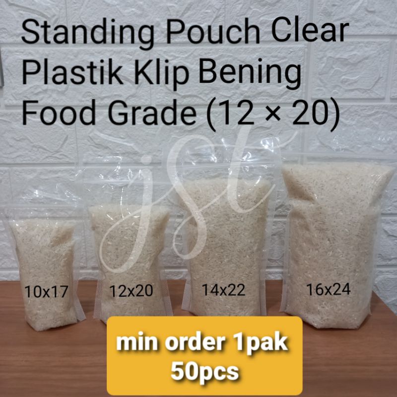 Jual Standing Pouch Ziplock Clear | Plastik Klip Bening | Ukuran 12 X 20 Indonesia|Shopee Indonesia