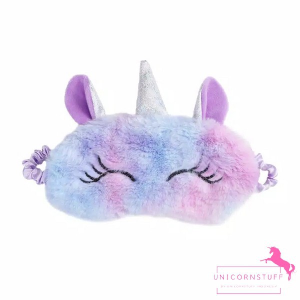 Penutup Mata Unicorn untuk tidur Tutup Tidur Rainbow Bulu ANAK