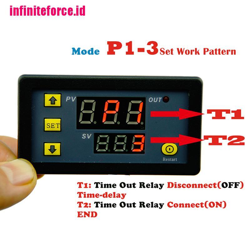 DC 12V 20A Digital Display Time Delay Relay Timing Timer Cycling Module 0-999h