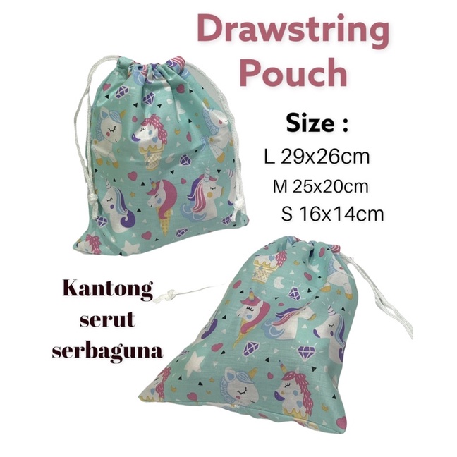 Fawn’G Handmade - Pouch serut Serbaguna Motif Karakter Kartun