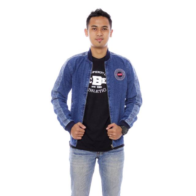 Jaket jeans rocavela strip jaket jeans model bomber