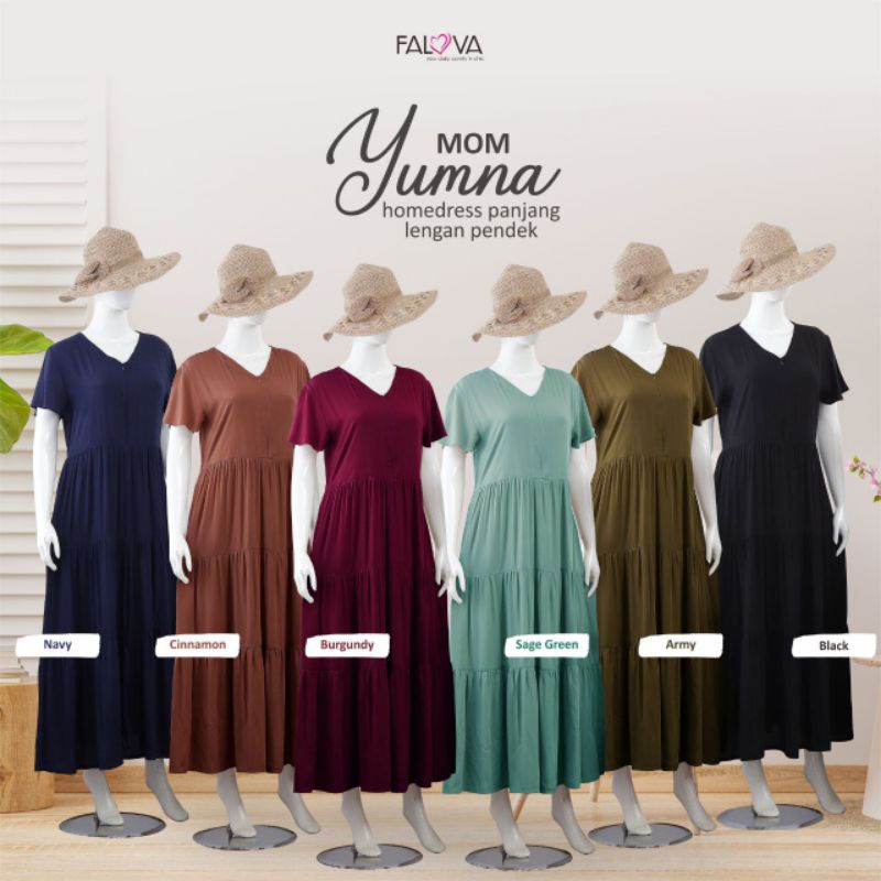 Yumna Homedress by Falova Hijab / Homedress Panjang Lengan Pendek