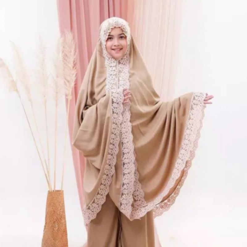 Mukena anak perempuan Shireen  Couple M L XL Tangung Katun Mikro Cantik