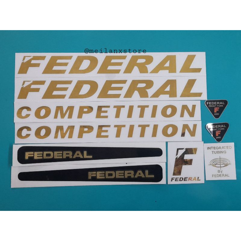 Stiker Sepeda Federal Competition gold crome