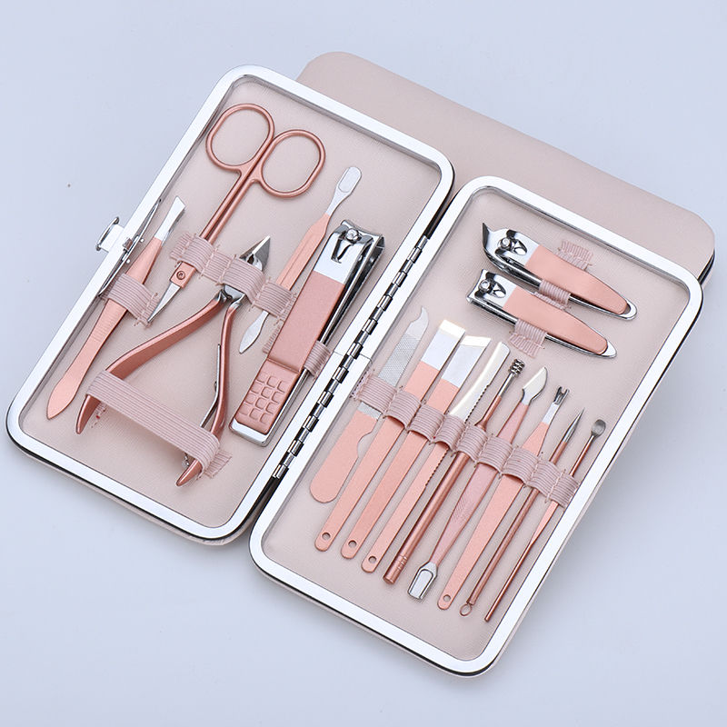 18pcs / Set Gunting Kuku Bahan Stainless Steel Untuk Manicure Pedicure