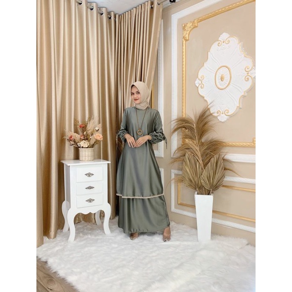 GAMIS MALAYSIA SILK RENDA BAWAH✨