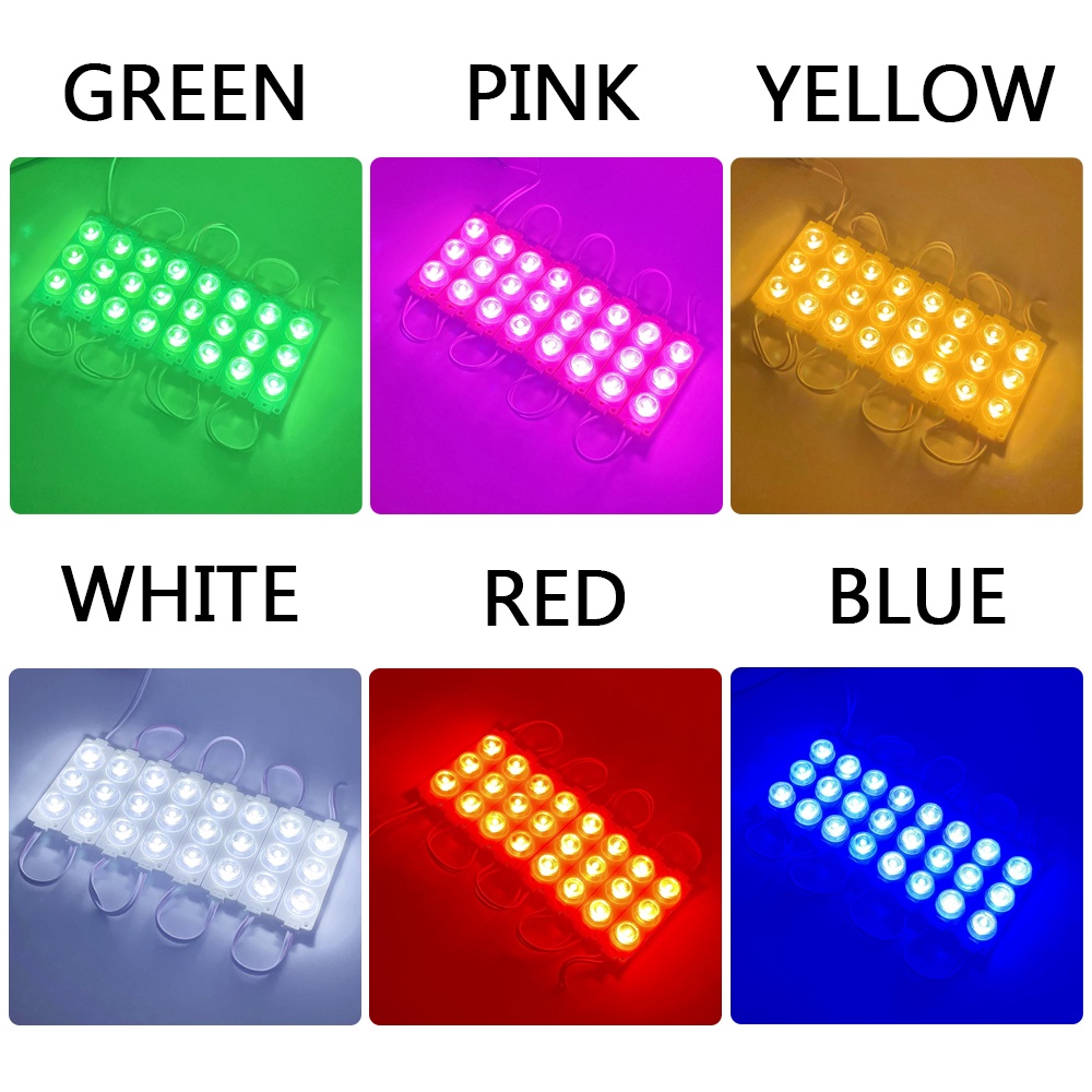 8PCS LAMPU LED MODUL 3MATA SMD DC 12VOLT DAN 24VOLT WATERPROOF 3 MATA 12V 24V Motor Mobil Neon Box