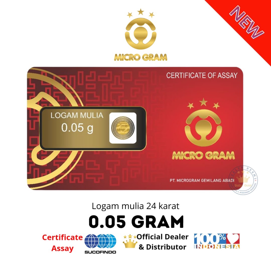 MICROGRAM Logam Mulia Emas Murni 0.05 Gram