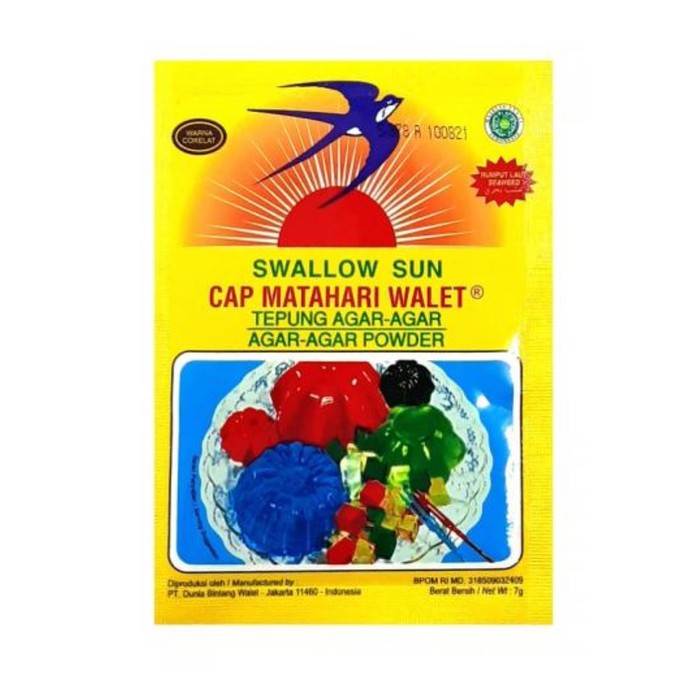 

Agar-agar Swallow Sun Warna Plain 7g